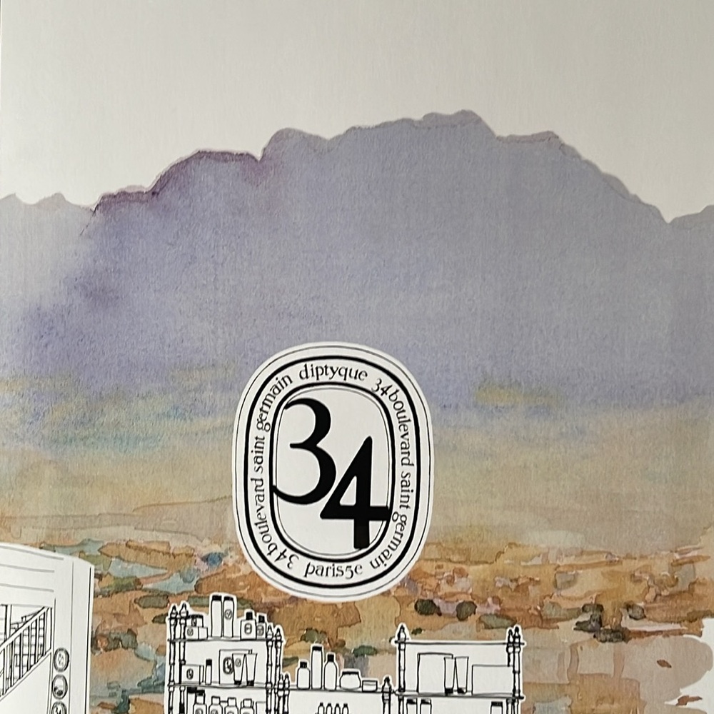 SKETCH OF THE FIEST DIPTYQUE BOUTIQUE IN PARIS